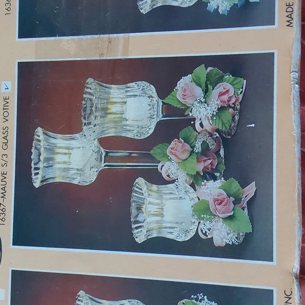 Set Of 3 Glass 16367- Mauve‎ 5/3 Votive